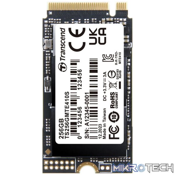 Transcend PCIe SSD 410S. SSD capacity: 256 GB Transcend PCIe SSD 410S. SSD capacity: 256 GB