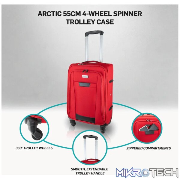 Travelwize Arctic 55cm 4-Wheel Spinner Trolley Case - Red - Image 5