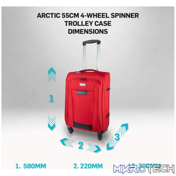 Travelwize Arctic 55cm 4-Wheel Spinner Trolley Case - Red - Image 6