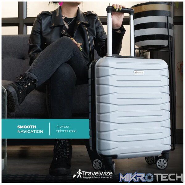 Travelwize Cabana ABS 4-Wheel Spinner 65cm Luggage - Platinum - Image 12