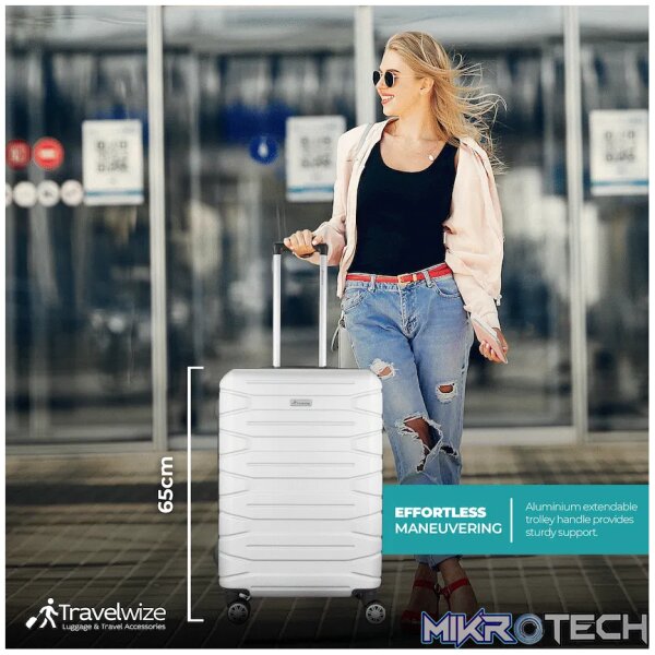 Travelwize Cabana ABS 4-Wheel Spinner 65cm Luggage - Platinum - Image 13