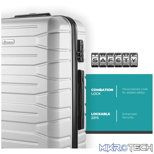 Travelwize Cabana ABS 4-Wheel Spinner 65cm Luggage - Platinum - Image 10