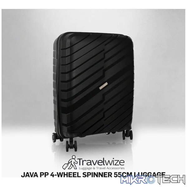 Travelwize Java PP 4-Wheel Spinner 55cm Luggage - Black - Image 11