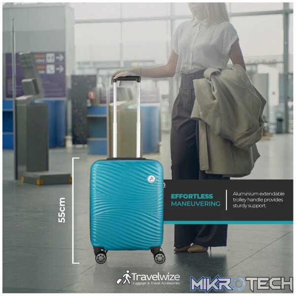 Travelwize Maui ABS 4-Wheel Spinner 55cm Luggage - Ocean - Image 12