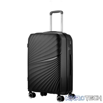 Travelwize Quartz PP 76cm 4-Wheel Spinner Luggage - Black