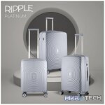 Travelwize Ripple PP 4-Wheel Spinner 3 Pc Luggage Set - Platinum - Image 5