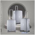 Travelwize Ripple PP 4-Wheel Spinner 3 Pc Luggage Set - Platinum - Image 8