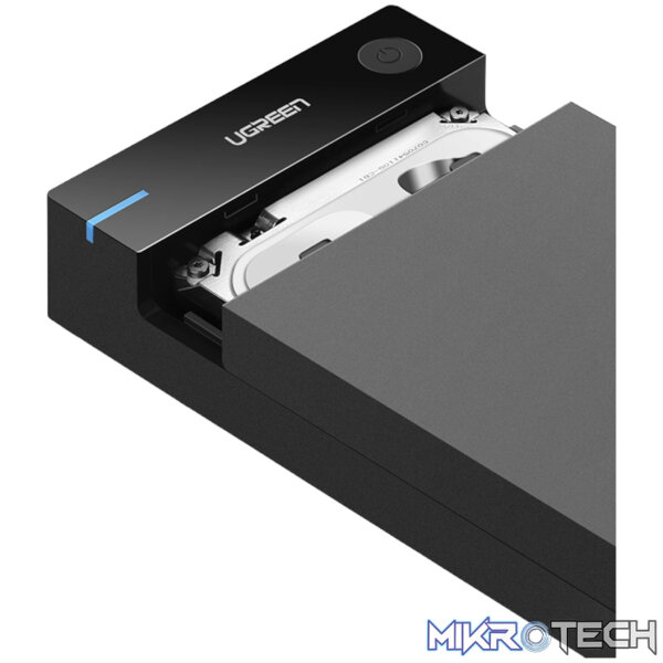 UGreen 3.5" SATA Hard Drive USB 3.0 Enclosure 5Gbps – Black - Image 2