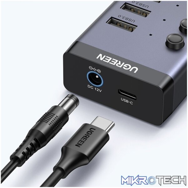 UGreen 7 in 1 USB 3.0 Hub-Grey - Image 3