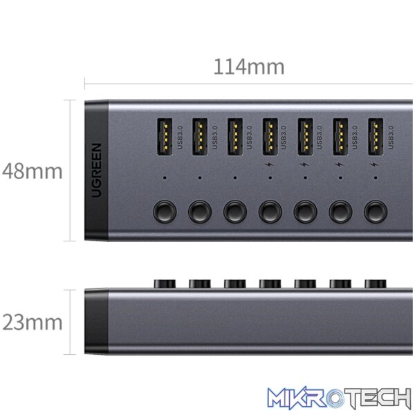 UGreen 7 in 1 USB 3.0 Hub-Grey - Image 4