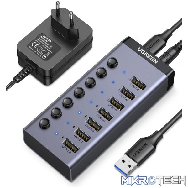 UGreen 7 in 1 USB 3.0 Hub-Grey UGreen 7 in 1 USB 3.0 Hub-Grey