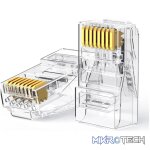 UGreen Cat6 RJ45 Modular Plugs (50 Pcs)–Transparent with Gold Contacts