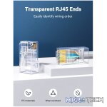 UGreen Cat6 RJ45 Modular Plugs (50 Pcs)–Transparent with Gold Contacts - Image 3