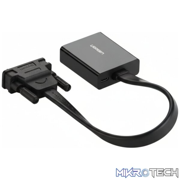 UGreen DVI-D 24+1 to VGA Active Video Adapter (Male to Female) – Black - Image 2