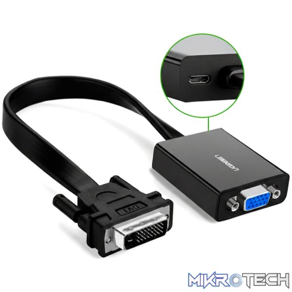 UGreen DVI-D 24+1 to VGA Active Video Adapter (Male to Female) – Black UGreen DVI-D 24+1 to VGA Active Video Adapter (Male to Female) – Black