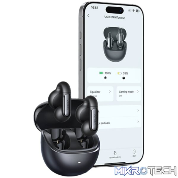 UGreen HiTune S5 Open-Ear TWS Earbuds–Black - Image 3