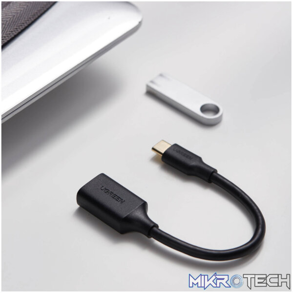 UGreen Type-C to USB-A Adapter (Male to Female, 15cm)– Black - Image 3