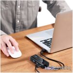 UGreen USB Type-A Male to Ethernet Adapter with 3-Port USB Hub – Black - Image 2