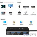 UGreen USB Type-A Male to Ethernet Adapter with 3-Port USB Hub – Black - Image 5
