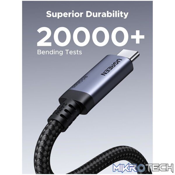 UGreen USB4 Gen4 240W USB-C to USB-C Cable (Black) - Image 2