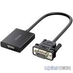 UGreen VGA to HDMI Converter | Male to Female | 1080P Full HD – Black