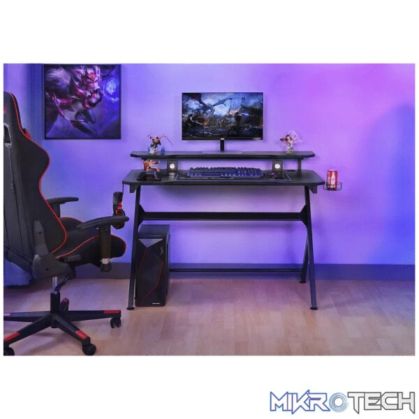 VX Gaming Donahue Gaming Desk - Black with Headphone Hook - Image 2