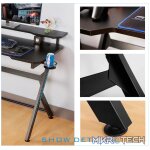 VX Gaming Donahue Gaming Desk - Black with Headphone Hook - Image 4