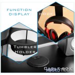 VX Gaming Donahue Gaming Desk - Black with Headphone Hook - Image 5