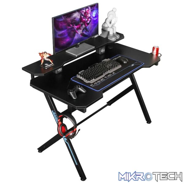 VX Gaming Donahue Gaming Desk - Black with Headphone Hook VX Gaming Donahue Gaming Desk - Black with Headphone Hook