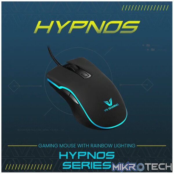 VX Gaming Hypnos Series Gaming Mouse with Rainbow Lighting - Image 6