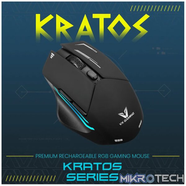 VX Gaming Kratos Series Wireless Rechargeable RGB Gaming Mouse - Image 6