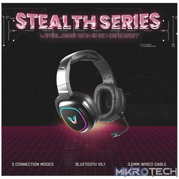 VX Gaming Stealth Series Wireless Gaming Headset - RGB - Image 2