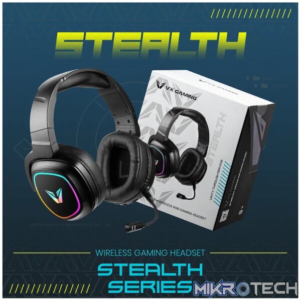 VX Gaming Stealth Series Wireless Gaming Headset - RGB - Image 12