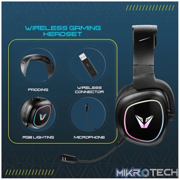 VX Gaming Stealth Series Wireless Gaming Headset - RGB - Image 10