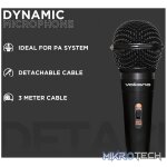 Volkano Ace Series Metal Wired Dynamic Vocal Microphone - Black - Image 5
