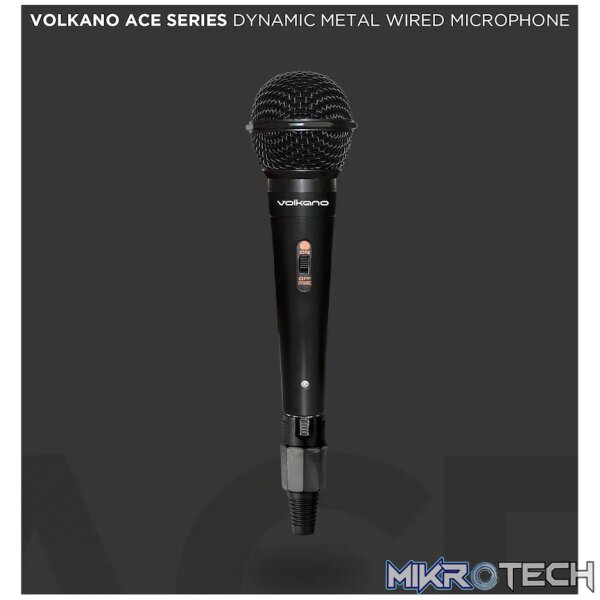 Volkano Ace Series Metal Wired Dynamic Vocal Microphone - Black - Image 7