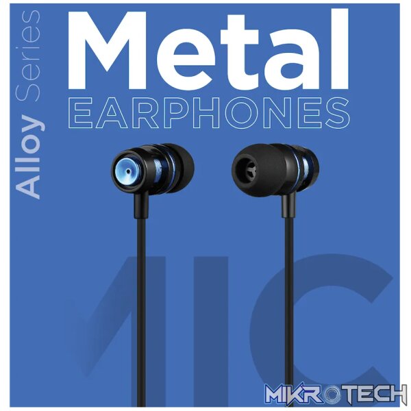 Volkano Alloy Series Metal Earphone - Blue - Image 7