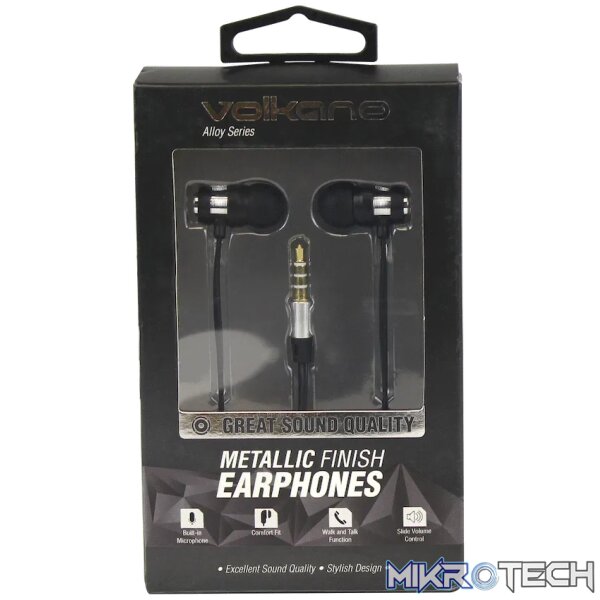 Volkano Alloy Series Metal Earphone - Silver - Image 2