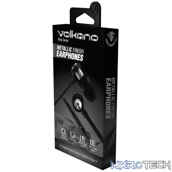 Volkano Alloy Series Metal Earphone - Silver - Image 3