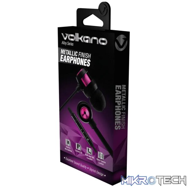 Volkano Alloy series metal earphone - Purple - Image 3