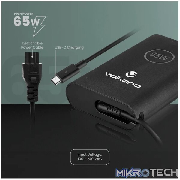 Volkano Brio Slimline series Type-C 65W Laptop Charger - Image 6