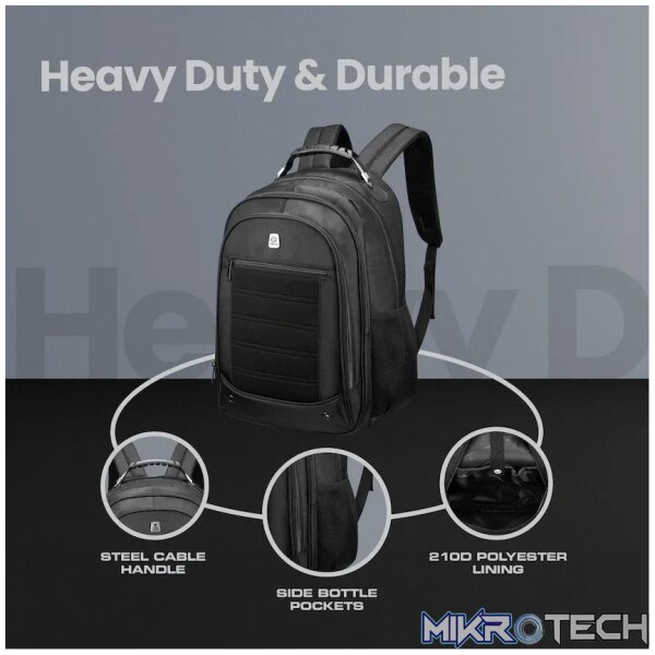 Volkano Captain 15.6 inch Laptop Backpack - Black - Image 9
