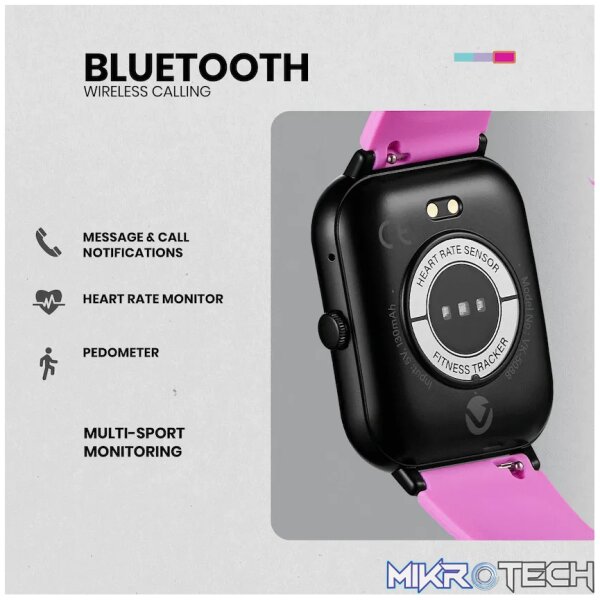 Volkano Chroma Series Smartwatch with Flamingo Pink Strap - Image 9