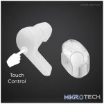 Volkano Crystalline Series TWS Earphone - White - Hardbox - Image 3