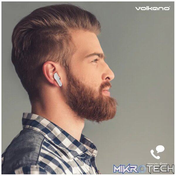 Volkano Crystalline Series TWS Earphone - White - Hardbox - Image 4