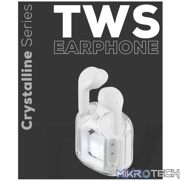 Volkano Crystalline Series TWS Earphone - White - Hardbox - Image 6