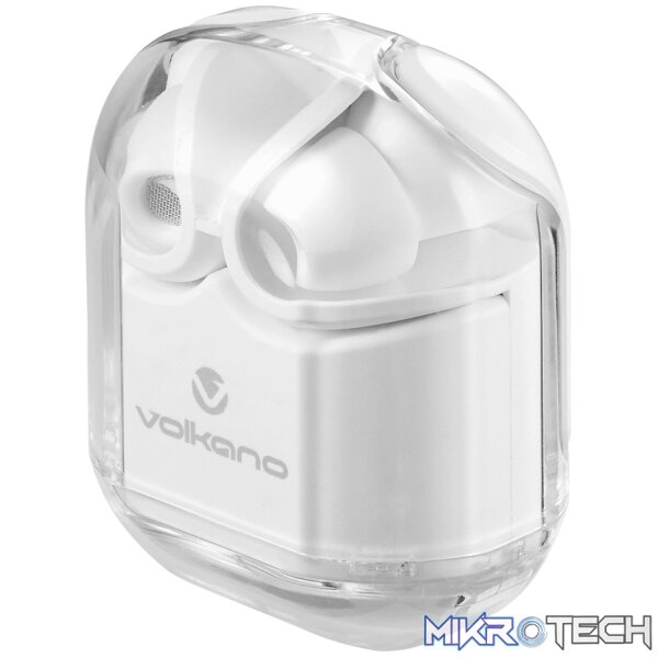 Volkano Crystalline Series TWS Earphone - White - Hardbox Volkano Crystalline Series TWS Earphone - White - Hardbox