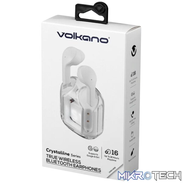 Volkano Crystalline Series TWS Earphone - White - Hardbox - Image 10