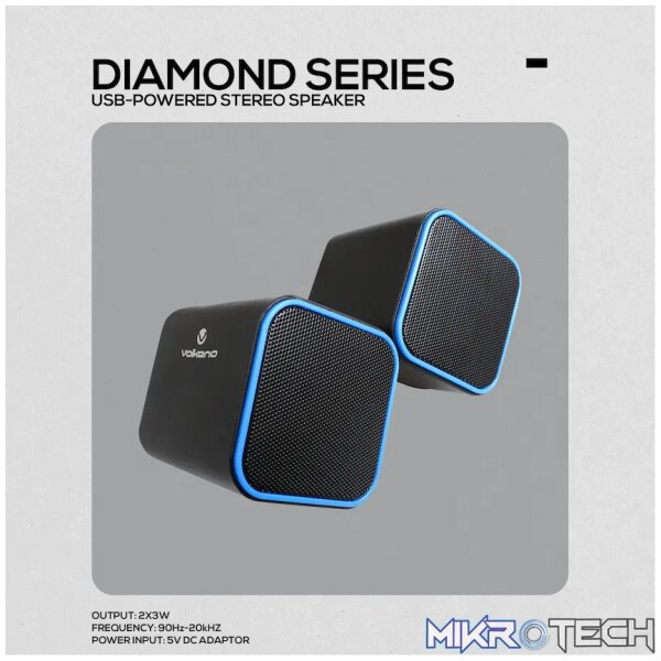 Volkano Diamond Series USB Speaker - Blue - Image 3