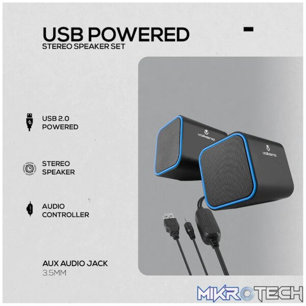 Volkano Diamond Series USB Speaker - Blue - Image 4